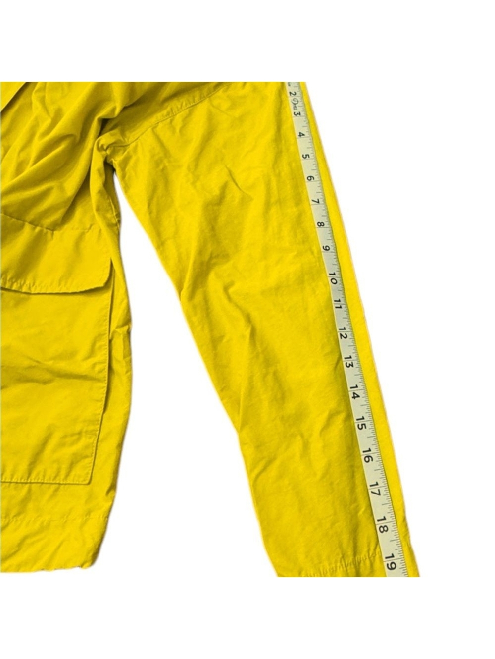 Eileen Fisher Light Organic Cotton Nylon Jacket Hooded Yellow Women’s Size S - Picture 6 of 11